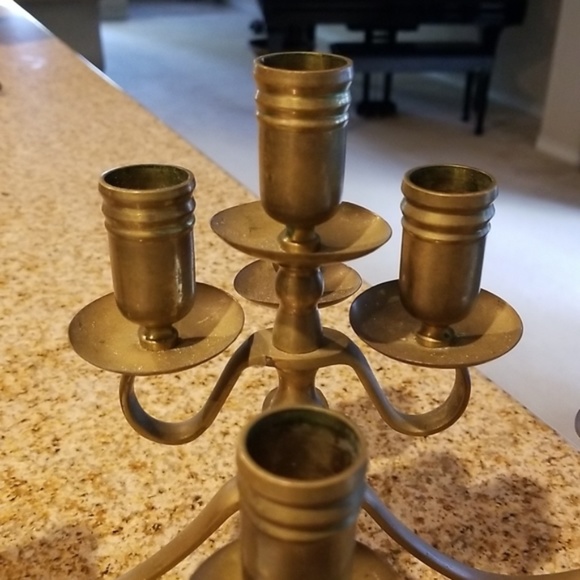 Vintage Candelabra Solid Brass 7 candlestick holder - Picture 2 of 4